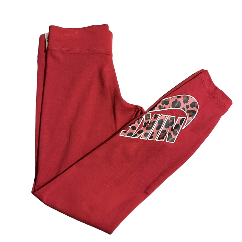 Nike Red/Animal Printed Tight Fit Mid Rise Full Length Leggings Small. NEW